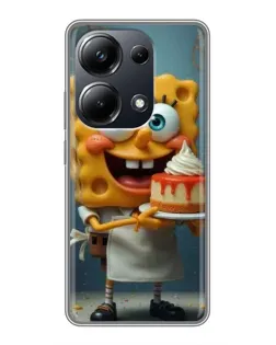 Чехол для Xiaomi POCO M6 Pro с картинкой «Повар Спанч Боб»