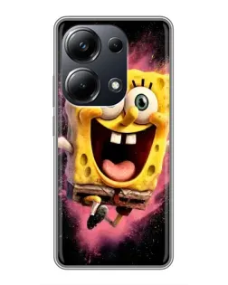 Чехол для Xiaomi POCO M6 Pro с картинкой «Взрывной Спанч Боб»