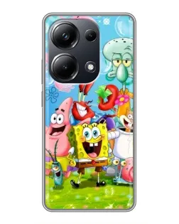 Чехол для Xiaomi POCO M6 Pro с картинкой «Губка Боб и друзья»