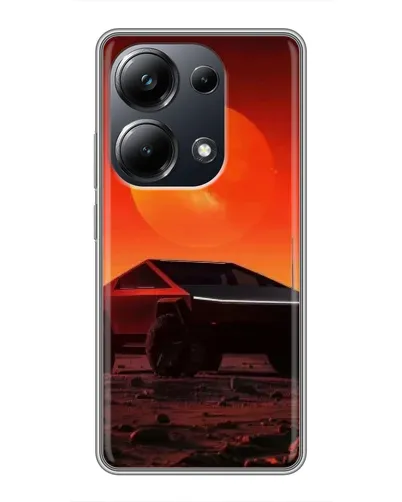 Чехол для Xiaomi POCO M6 Pro с картинкой «Cybertruck на Марсе»