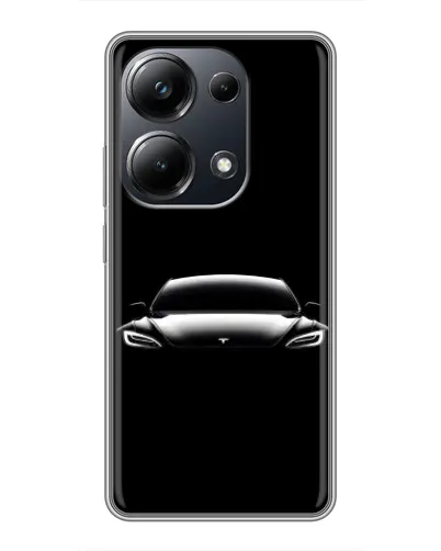 Чехол для Xiaomi POCO M6 Pro с картинкой «Фары Tesla Night»