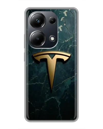 Чехол для Xiaomi POCO M6 Pro с картинкой «Мраморная Tesla Gold»