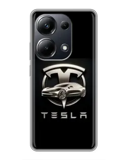 Чехол для Xiaomi POCO M6 Pro с картинкой «Tesla — серебристое авто» Чехол для Xiaomi POCO M6 Pro с картинкой «Tesla — серебристое авто»