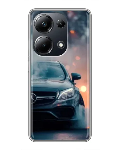 Чехол для Xiaomi POCO M6 Pro с картинкой «Mercedes — ночной город»