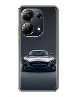 Чехол для Xiaomi POCO M6 Pro с картинкой «Mercedes на черном»