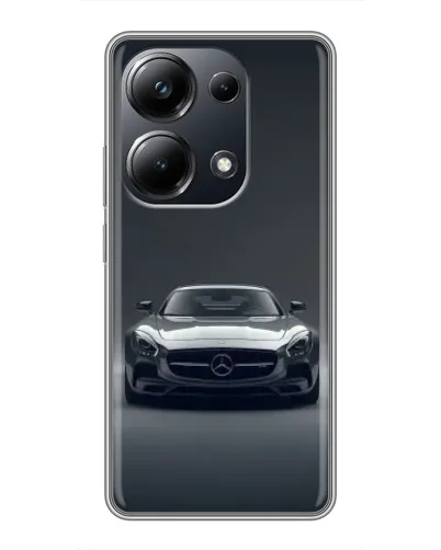 Чехол для Xiaomi POCO M6 Pro с картинкой «Mercedes на черном»