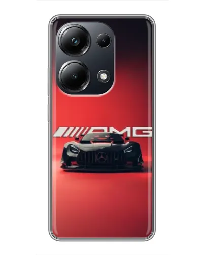 Чехол для Xiaomi POCO M6 Pro с картинкой «Mercedes AMG — красная линия»