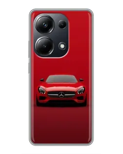 Чехол для Xiaomi POCO M6 Pro с картинкой «Красный Mercedes AMG»