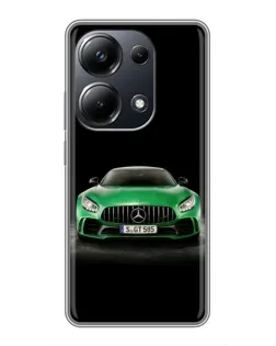 Чехол для Xiaomi POCO M6 Pro с картинкой «Mercedes — неоновый лого»