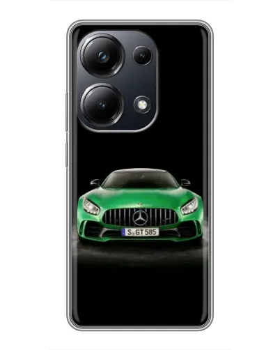 Чехол для Xiaomi POCO M6 Pro с картинкой «Mercedes — неоновый лого»
