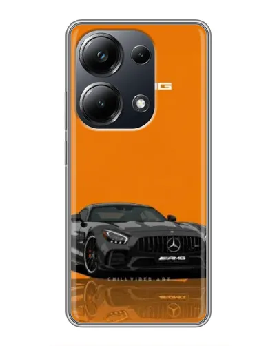 Чехол для Xiaomi POCO M6 Pro с картинкой «Оранжевый Mercedes AMG»