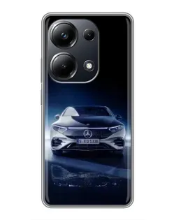 Чехол для Xiaomi POCO M6 Pro с картинкой «Ночной Mercedes EQ»