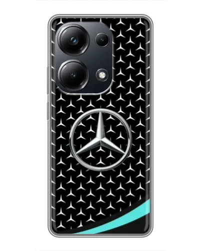 Чехол для Xiaomi POCO M6 Pro с картинкой «Mercedes — бирюзовый акцент»