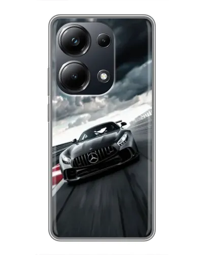 Чехол для Xiaomi POCO M6 Pro с картинкой «Гоночный Mercedes AMG»