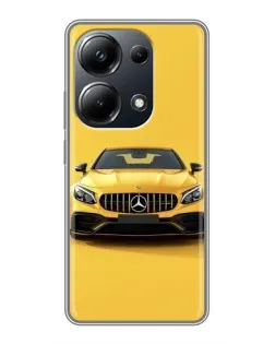 Чехол для Xiaomi POCO M6 Pro с картинкой «Желтый Mercedes GT»