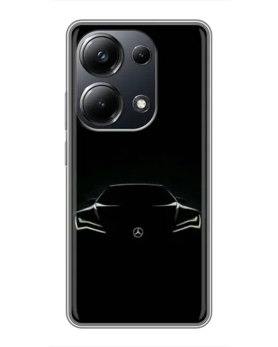 Чехол для Xiaomi POCO M6 Pro с картинкой «Mercedes — силуэт авто» Чехол для Xiaomi POCO M6 Pro с картинкой «Mercedes — силуэт авто»