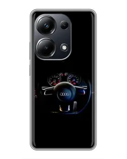Чехол для Xiaomi POCO M6 Pro с картинкой «Салон Audi — руль»