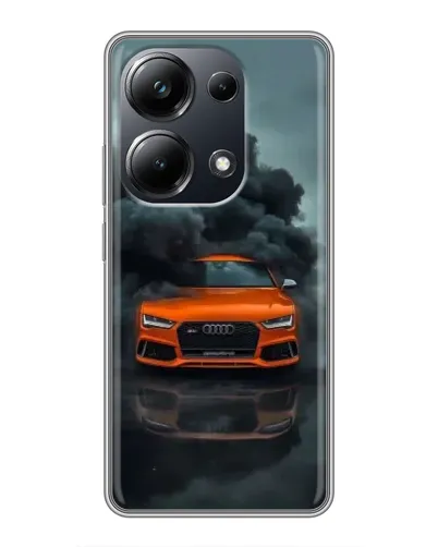 Чехол для Xiaomi POCO M6 Pro с картинкой «Audi в облаках дыма»