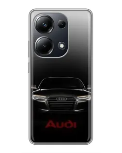 Чехол для Xiaomi POCO M6 Pro с картинкой «Audi — градиентный контур» Чехол для Xiaomi POCO M6 Pro с картинкой «Audi — градиентный контур»