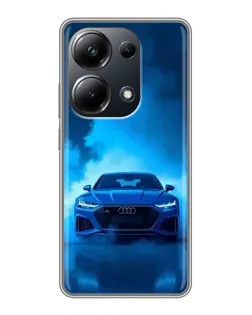 Чехол для Xiaomi POCO M6 Pro с картинкой «Audi — голубая энергия» Чехол для Xiaomi POCO M6 Pro с картинкой «Audi — голубая энергия»