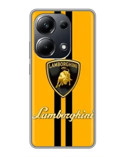 Чехол для Xiaomi POCO M6 Pro с картинкой «Lamborghini Stripe желтый»