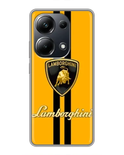 Чехол для Xiaomi POCO M6 Pro с картинкой «Lamborghini Stripe желтый»