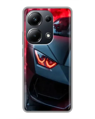 Чехол для Xiaomi POCO M6 Pro с картинкой «Lamborghini красное сияние»