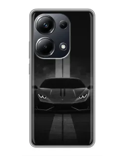 Чехол для Xiaomi POCO M6 Pro с картинкой «Lamborghini симметрия дорог»