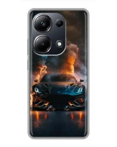 Чехол для Xiaomi POCO M6 Pro с картинкой «Lamborghini дымная эстетика»