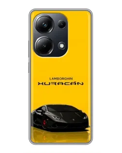 Чехол для Xiaomi POCO M6 Pro с картинкой «Lamborghini Huracan черный»