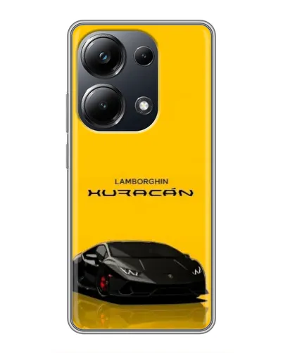 Чехол для Xiaomi POCO M6 Pro с картинкой «Lamborghini Huracan черный»