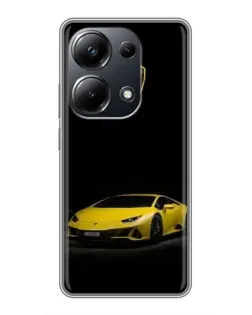 Чехол для Xiaomi POCO M6 Pro с картинкой «Lamborghini желтый акцент»