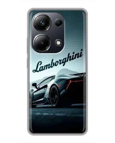 Чехол для Xiaomi POCO M6 Pro с картинкой «Классическая надпись Lamborghini»