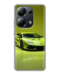 Чехол для Xiaomi POCO M6 Pro с картинкой «Салатовый Lamborghini Huracan»