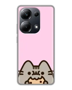 Чехол для Xiaomi POCO M6 Pro с картинкой «Pusheen и печенье»