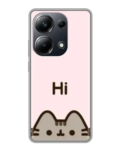 Чехол для Xiaomi POCO M6 Pro с картинкой «Пушин говорит Hi»