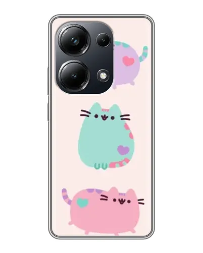Чехол для Xiaomi POCO M6 Pro с картинкой «Pusheen трио»