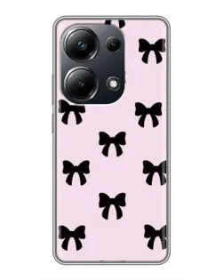 Чехол для Xiaomi POCO M6 Pro с картинкой «Черные банты Coquette»