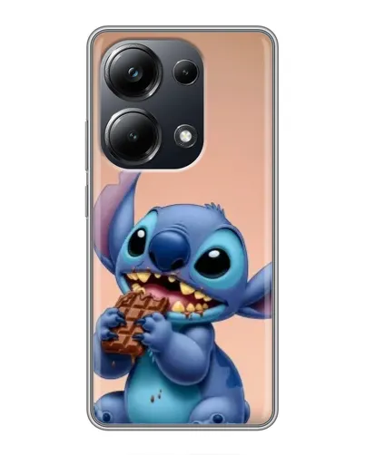 Чехол для Xiaomi POCO M6 Pro с картинкой «Стич ест шоколад»