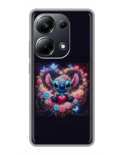 Чехол для Xiaomi POCO M6 Pro с картинкой «Stitch в цветах»