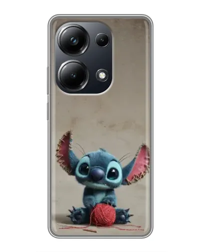 Чехол для Xiaomi POCO M6 Pro с картинкой «Стич на коричневом фоне»