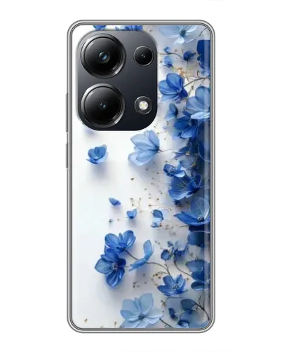 Чехол для Xiaomi POCO M6 Pro с картинкой «Голубой цветочный каскад»