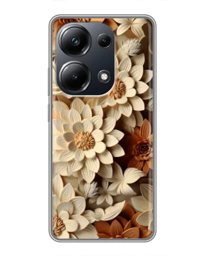 Чехол для Xiaomi POCO M6 Pro с картинкой «Бежевый флористический декор»