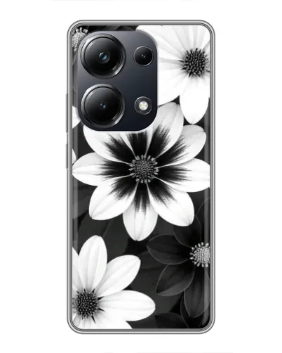 Чехол для Xiaomi POCO M6 Pro с картинкой «Монохромные астры»