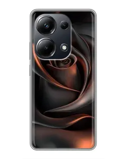 Чехол для Xiaomi POCO M6 Pro с картинкой «Шелковая черная роза»