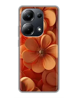 Чехол для Xiaomi POCO M6 Pro с картинкой «Оранжевый макро цветок»