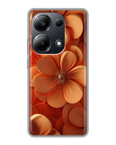 Чехол для Xiaomi POCO M6 Pro с картинкой «Оранжевый макро цветок»