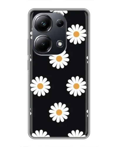 Чехол для Xiaomi POCO M6 Pro с картинкой «Ромашки на черном»