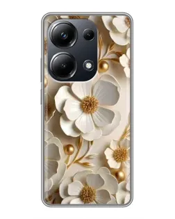 Чехол для Xiaomi POCO M6 Pro с картинкой «Белие бумажние  цвети»