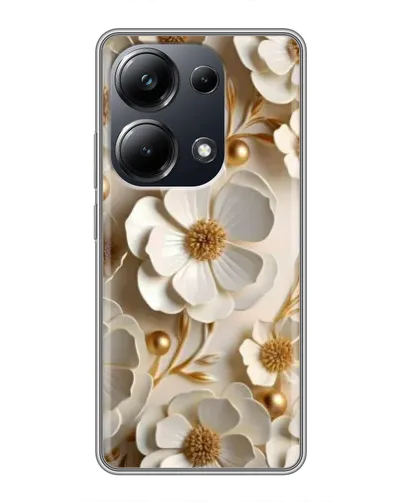 Чехол для Xiaomi POCO M6 Pro с картинкой «Белие бумажние  цвети»